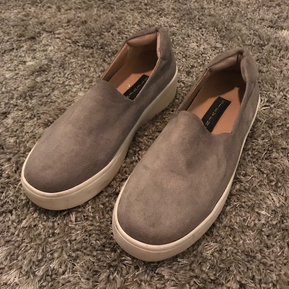 Grey Steve Madden slip on sneakers